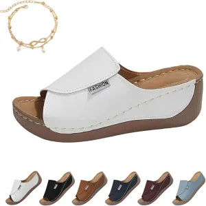 Women's Casual Wedge Slide Sandals, Orthopedic Sandals for Women, Thick Sole Comfortable Arch Support Slides