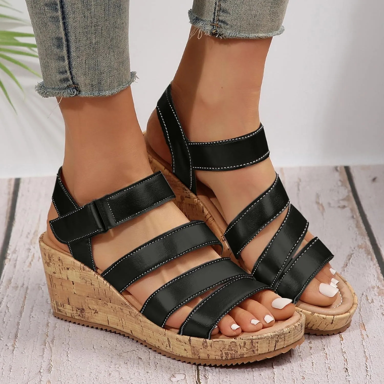 Women's Gladiator Wedge Sandal Platform Dressy Orthopedic Comfortable Open Toe Walking Flat Sandals