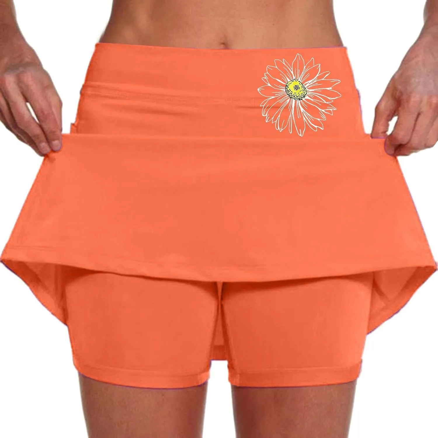 Womens Golf Skorts with Pockets Plus Size High Waist Tennis Skirt with Shorts Neath Tum Control Mini Skirts