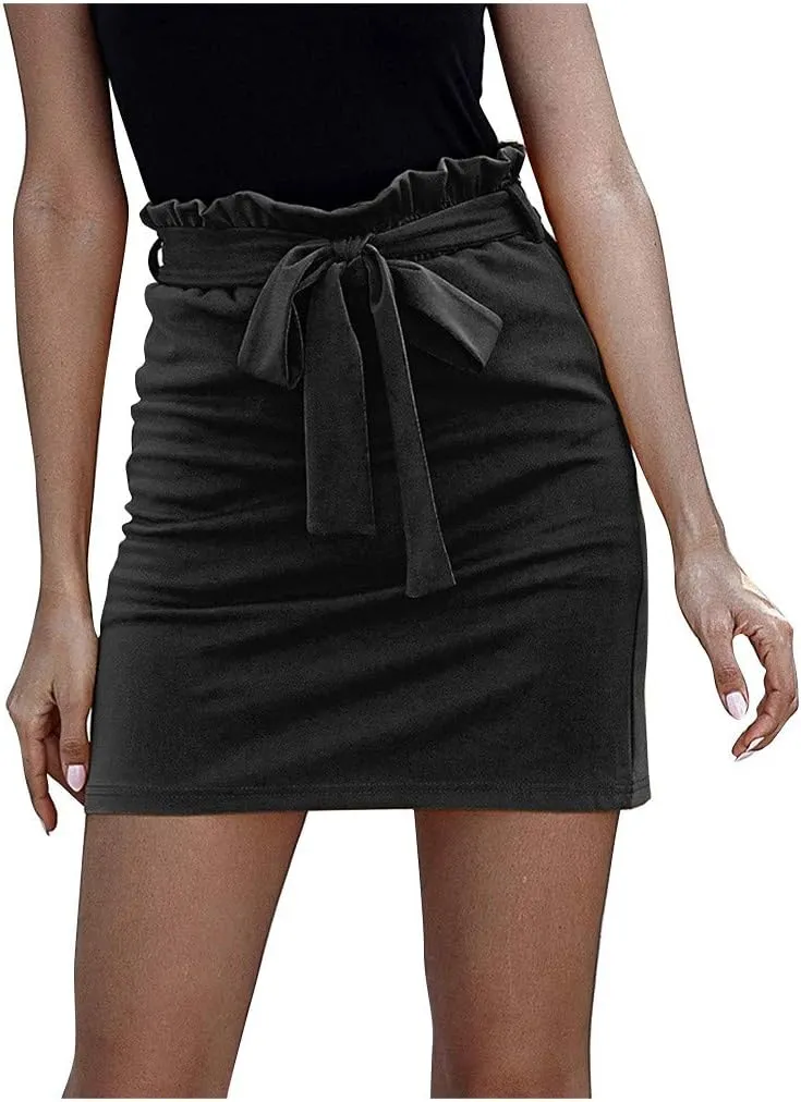 Women's High Waisted Pleated Tennis Skirt Women's Short Thin Sexy Skirts Fashion Sexy Solid Hight Waist Self