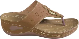 Women's Leather Orthopedic Sandals Breathable Mesh Sports Flip Flops Arch Support Slippers Beach Walking Sandals