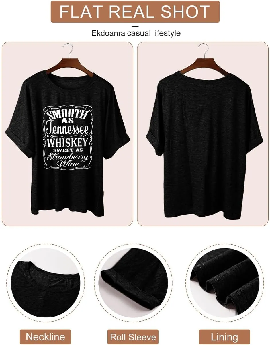 Womens Oversized Graphic Tee Shirt Raglan Sleeve Boho Wildflower Tshirt Summer Baggy Country Music Casual Blouses