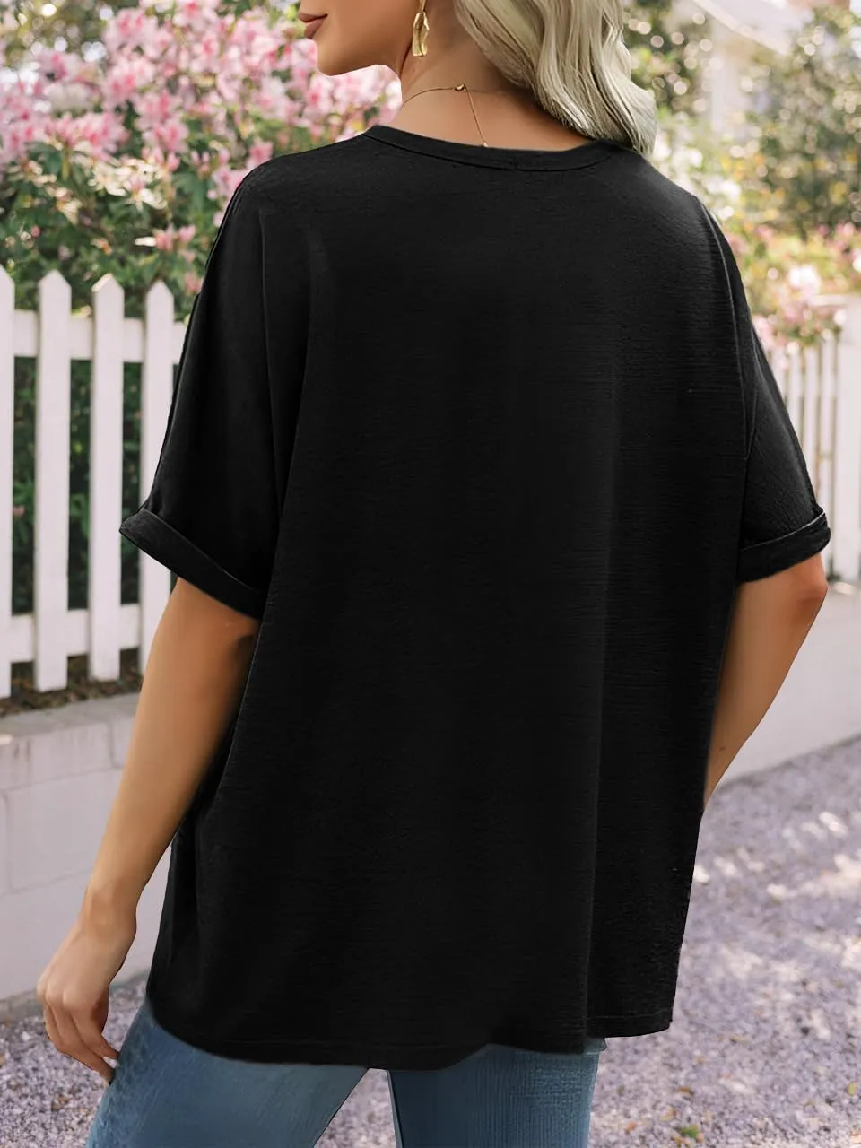 Womens Oversized Graphic Tee Shirt Raglan Sleeve Boho Wildflower Tshirt Summer Baggy Country Music Casual Blouses