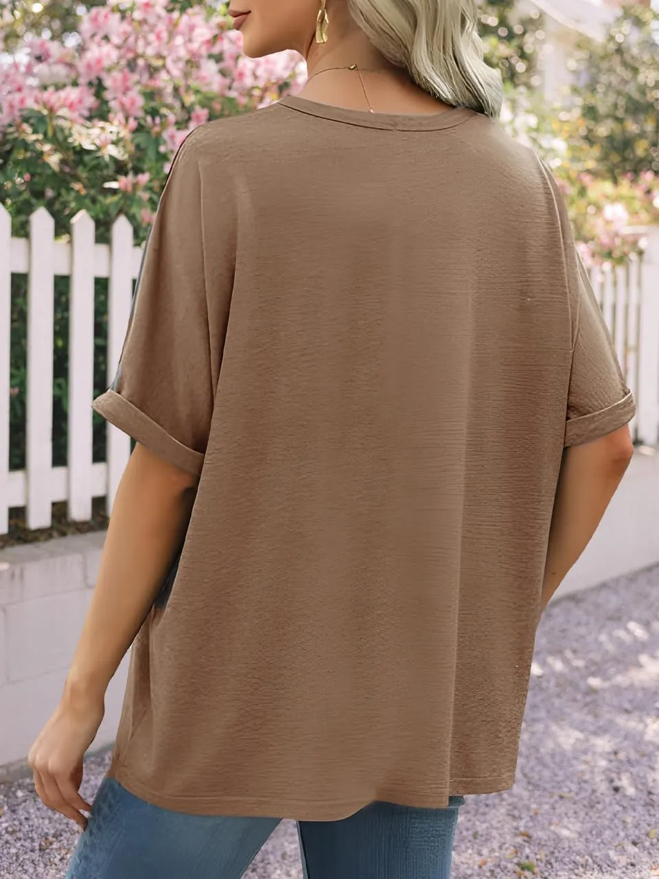 Womens Oversized Graphic Tee Shirt Raglan Sleeve Boho Wildflower Tshirt Summer Baggy Country Music Casual Blouses
