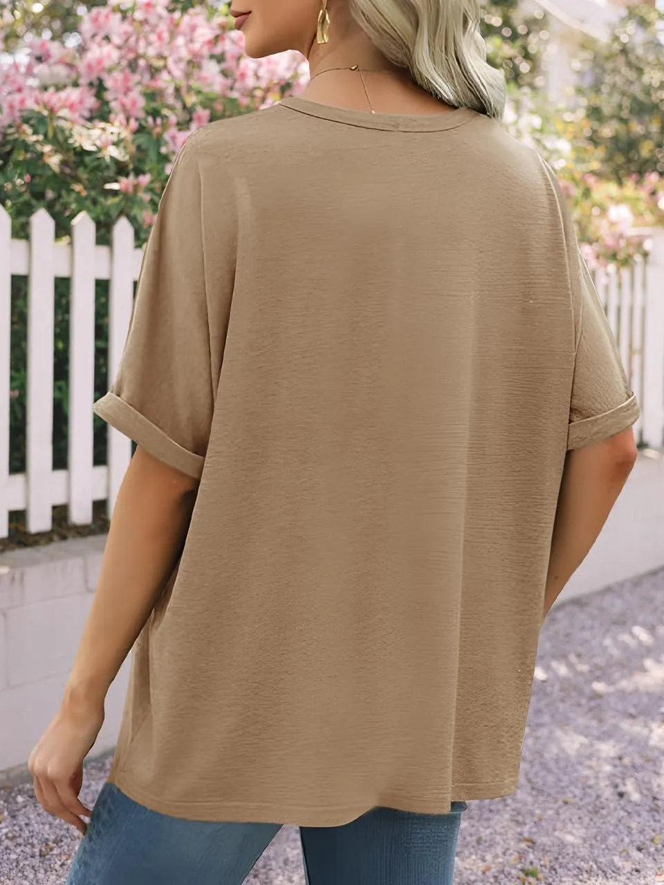 Womens Oversized Graphic Tee Shirt Raglan Sleeve Boho Wildflower Tshirt Summer Baggy Country Music Casual Blouses