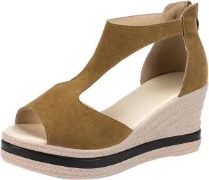 Women's Platform Wedge Sandals Wedges for Women Casual Comfortable Summer Sandal Arch Support Soft Beach
