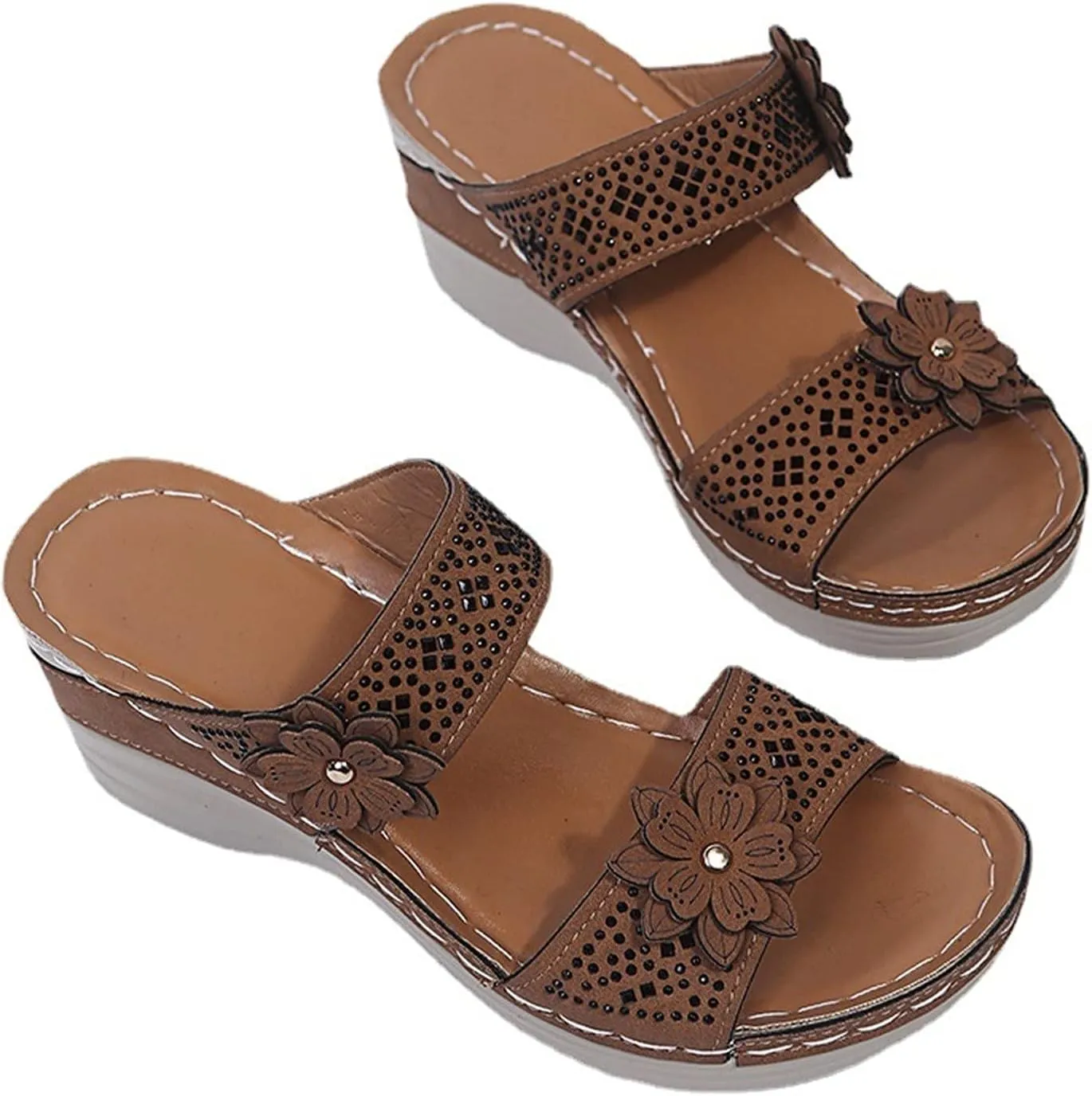 Women's Sandals Comfortable, Flip Flops Black Elegant Breathable Toe Comfortable Leisure Trendy Summer Outdoor Beach Slippers