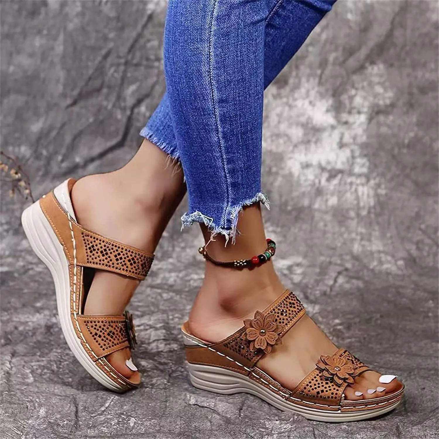 Women's Sandals Comfortable, Flip Flops Black Elegant Breathable Toe Comfortable Leisure Trendy Summer Outdoor Beach Slippers