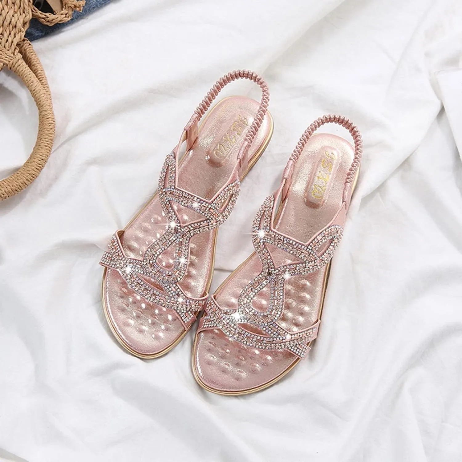 Womens Sandals Retro Anti-Slip Orthopedic Sandals Comfortable Large Size Bohemia Summer Beach Flats Shoes