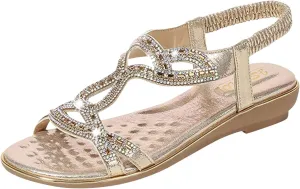 Womens Sandals Retro Anti-Slip Orthopedic Sandals Comfortable Large Size Bohemia Summer Beach Flats Shoes