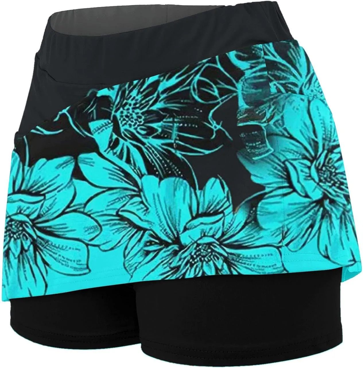 Womens Skorts with Pockets Tummy Control Stretch Tennis Versatile High Waist Stylish Printed Skirts Sports Golf Shorts