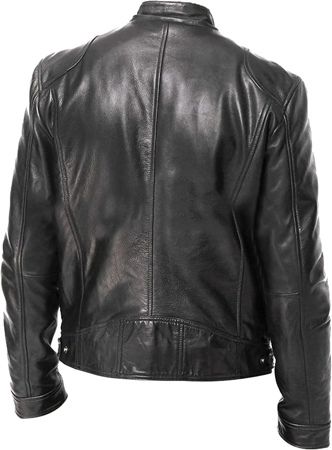 Ymosrh Men's Leather Jacket Faux Motorcycle Jacket Pu Bomber with Hood Jackets, S-L